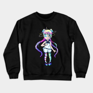 Kawaii anime rainbow space girl Crewneck Sweatshirt